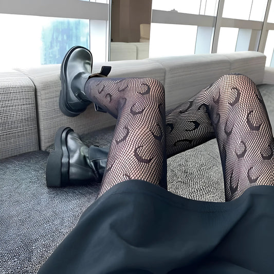 Noir Collants imprimés lune pour femmes