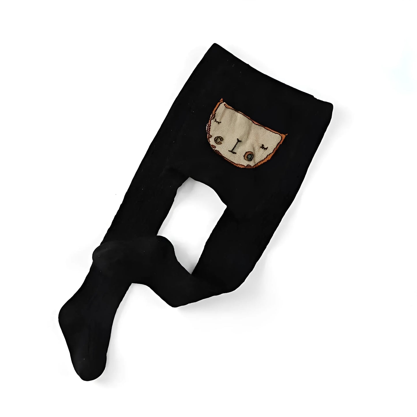 Noir Collants pour enfants avec des motifs d'animaux