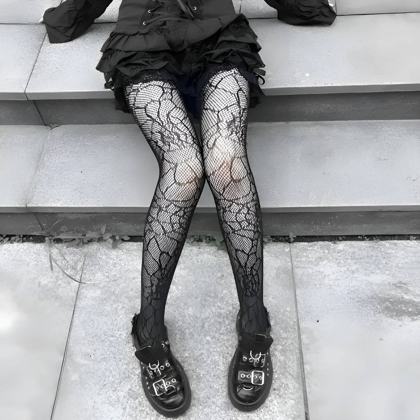 Noir Collants pour femmes à motif gothique