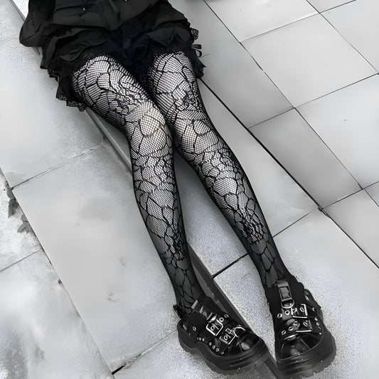 Noir Collants pour femmes à motif gothique