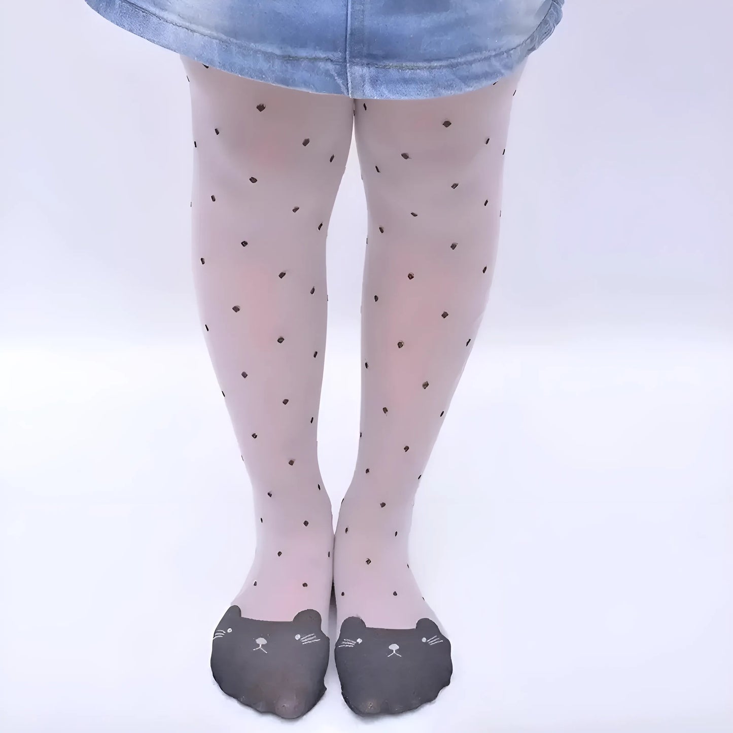 Noir Collants transparents à pois