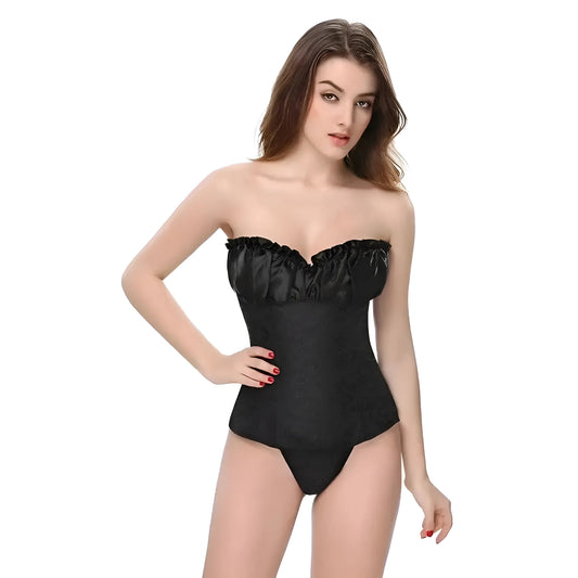 Noir Corset féminin avec haut décoratif