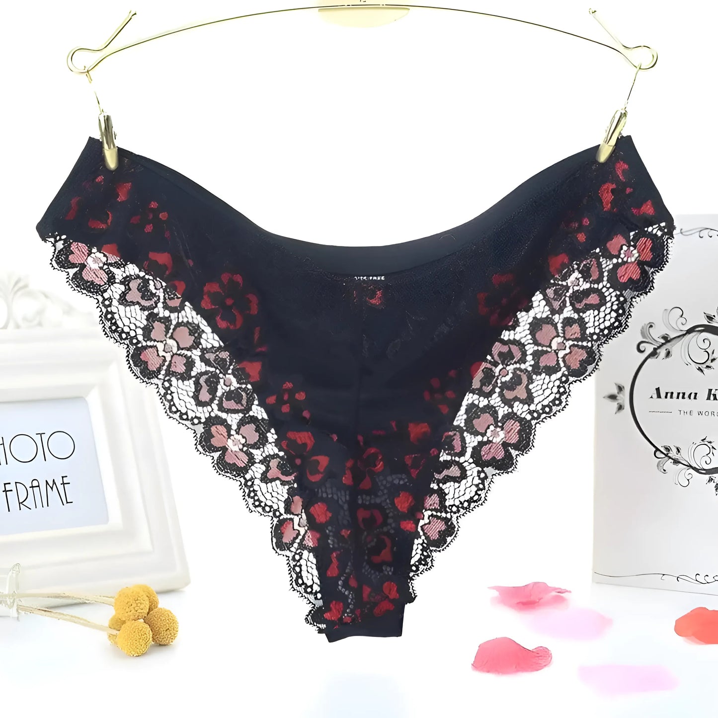 Noir Culotte à dos en dentelle