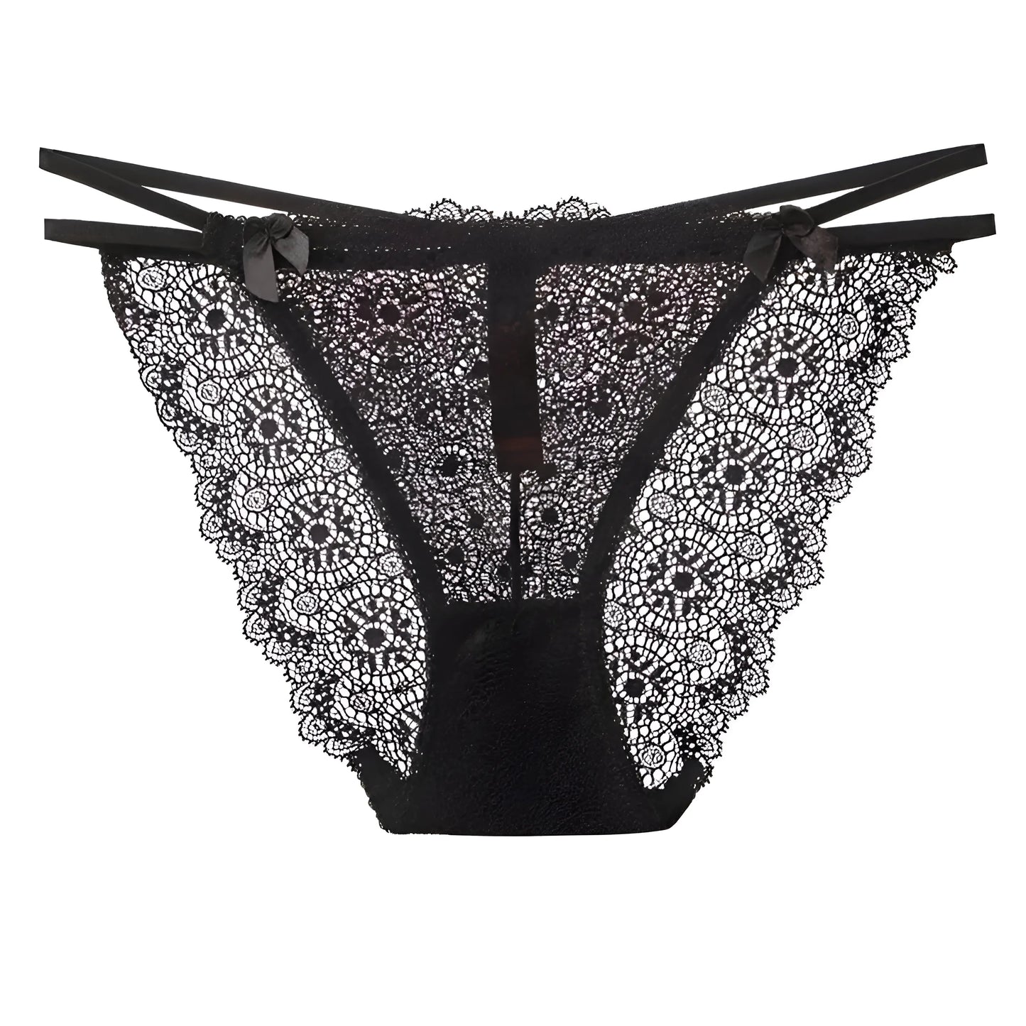 Noir Culottes en dentelle avec des bretelles