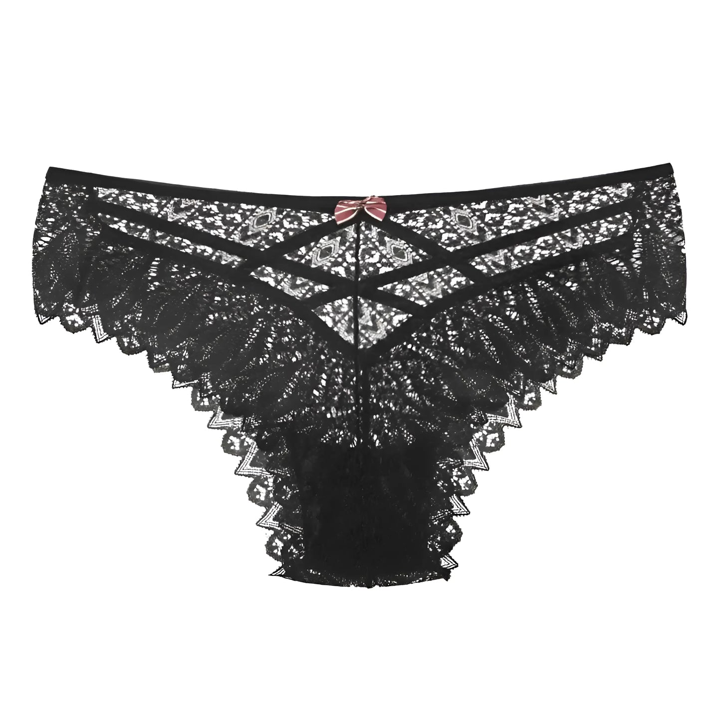 Noir Culottes en dentelle avec des bretelles