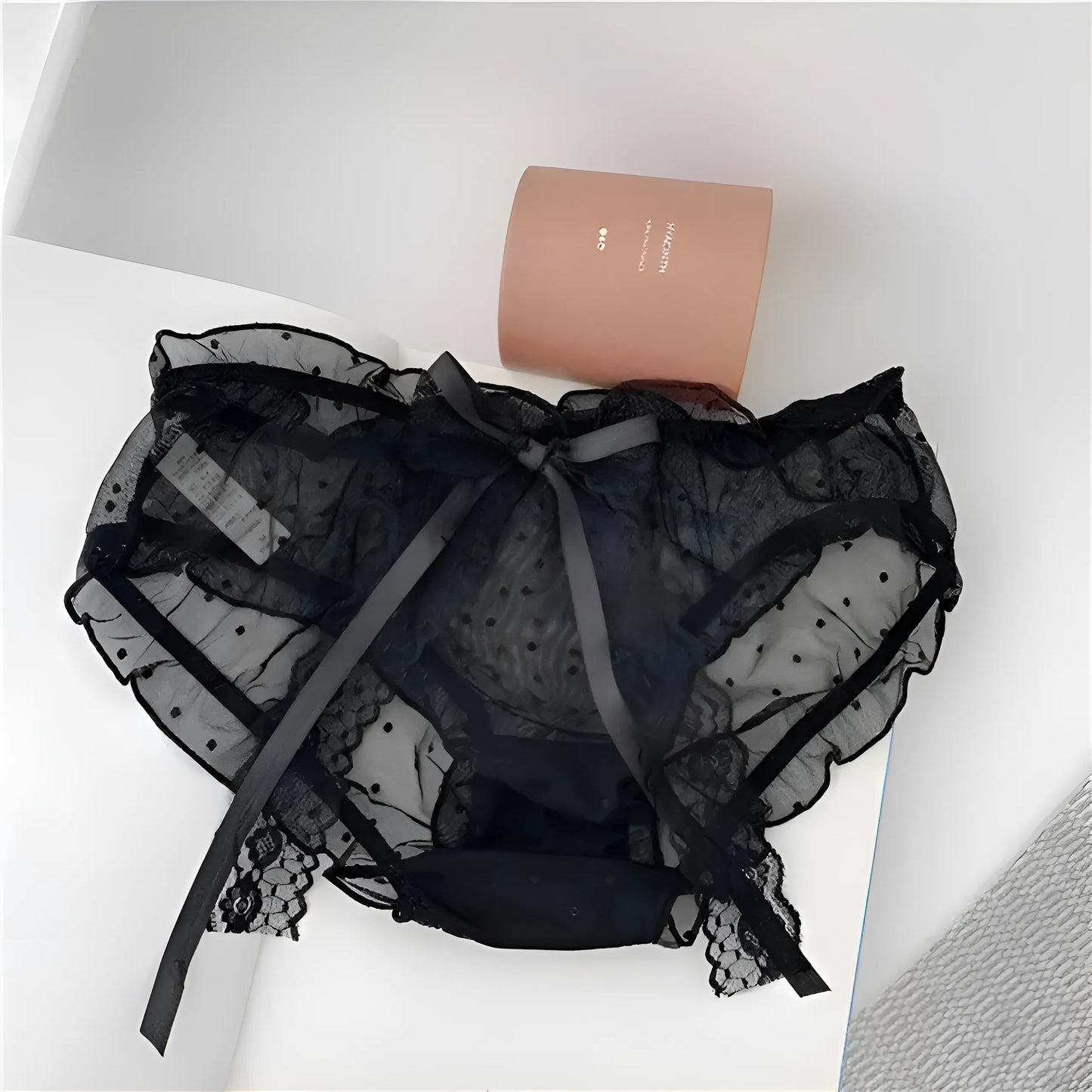 Noir Culottes en dentelle avec détail en nœud