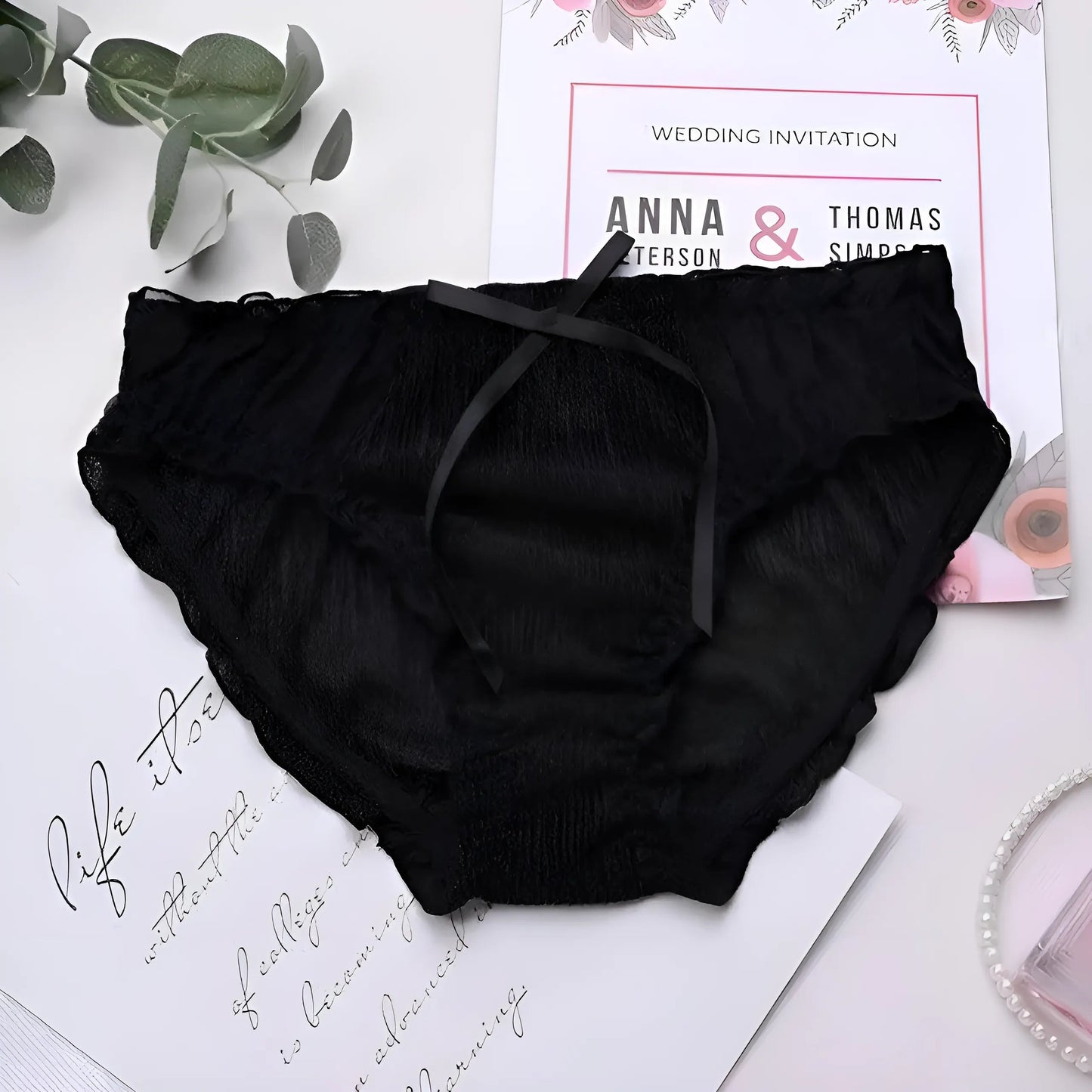 Noir Culottes en dentelle transparente