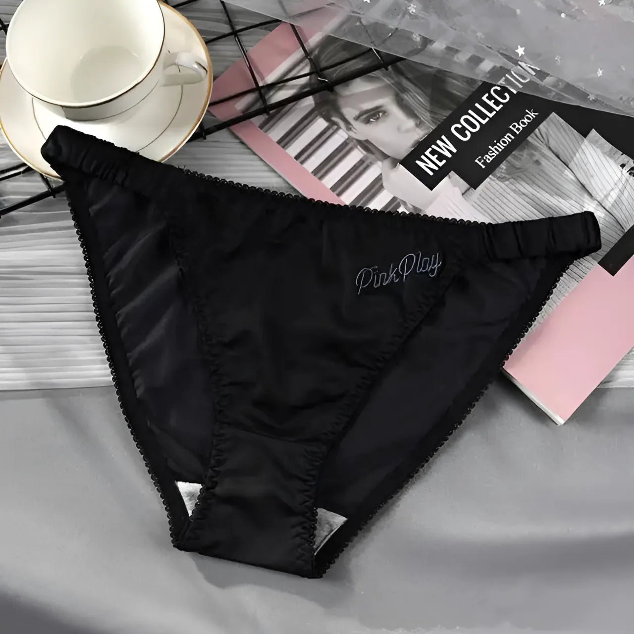Noir Culottes Satin Classic avec taille élastique