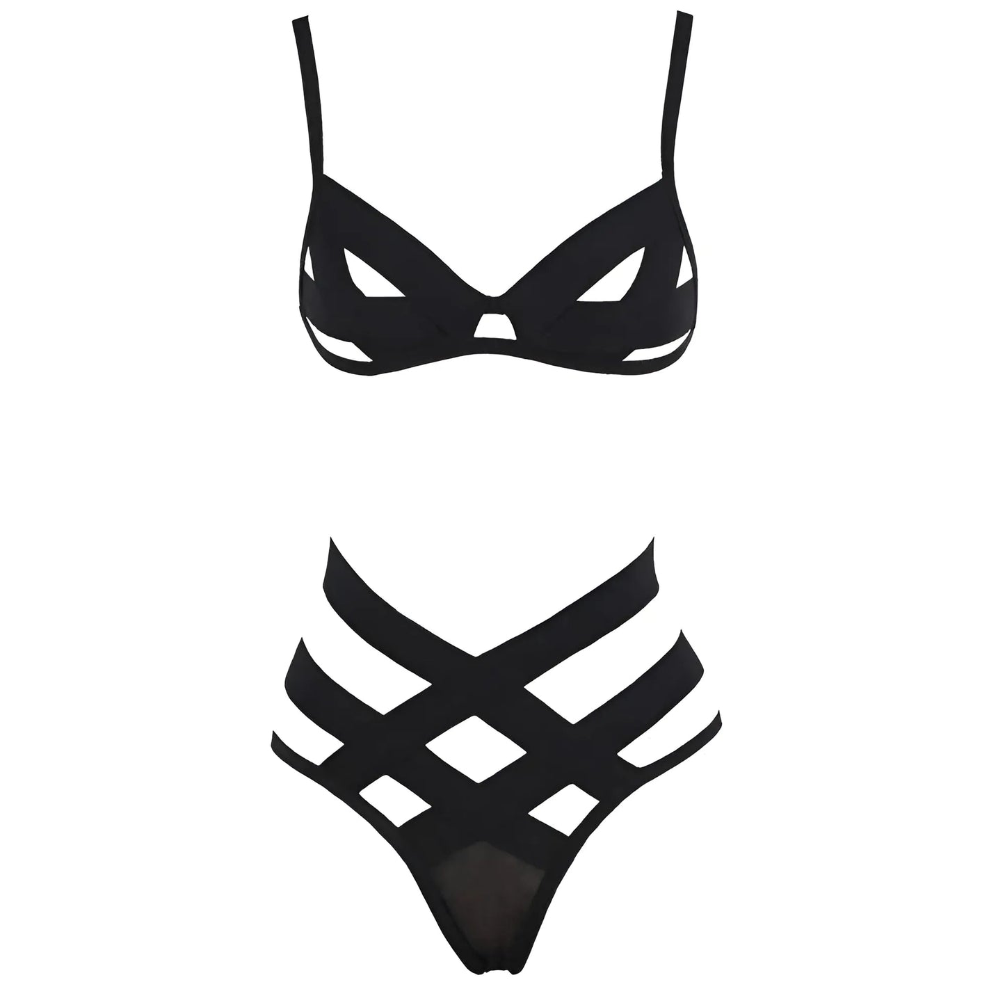 Noir Ensemble de lingerie avec des bretelles