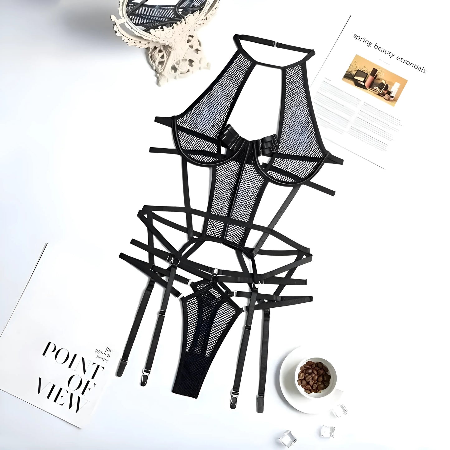 Noir Ensemble de lingerie deux pièces avec bretelles