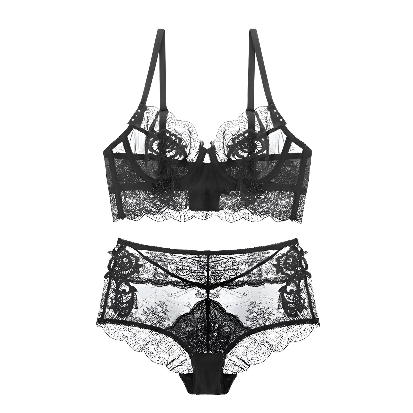 Noir Ensemble de lingerie en dentelle