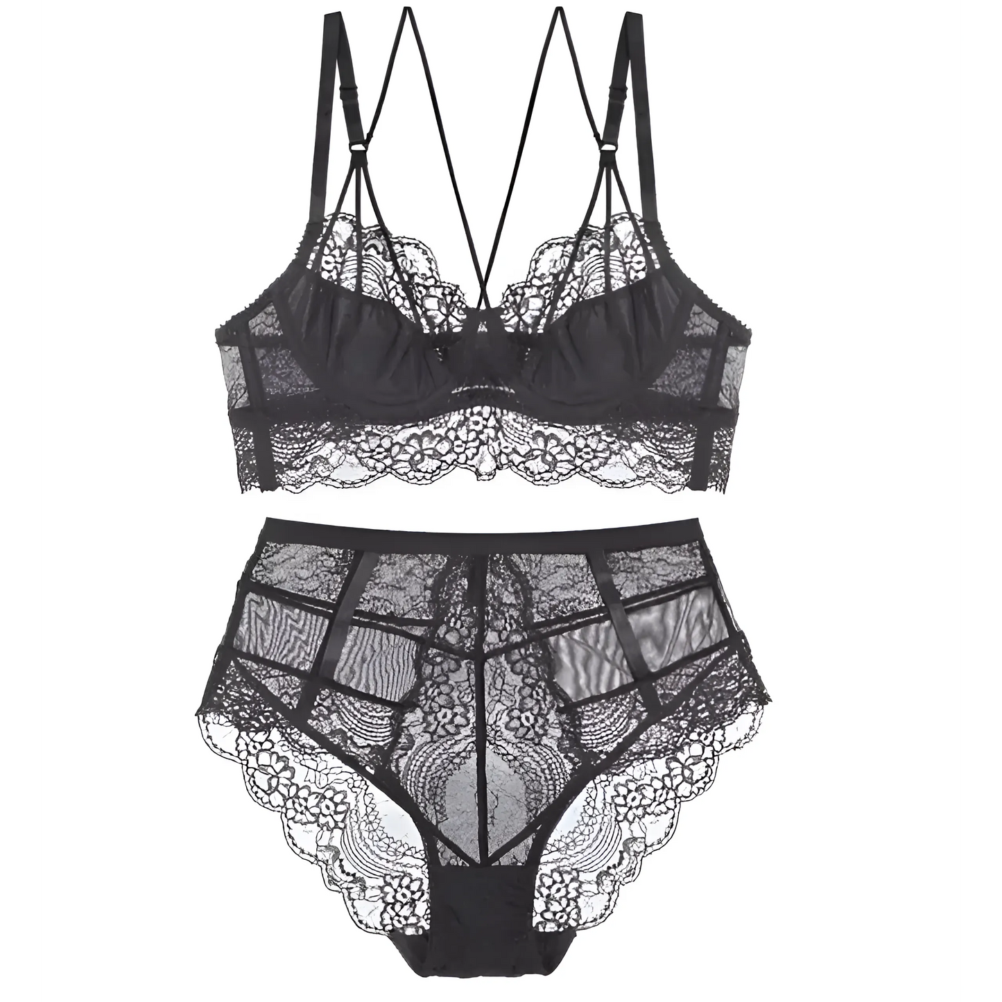 Noir Ensemble de lingerie en dentelle
