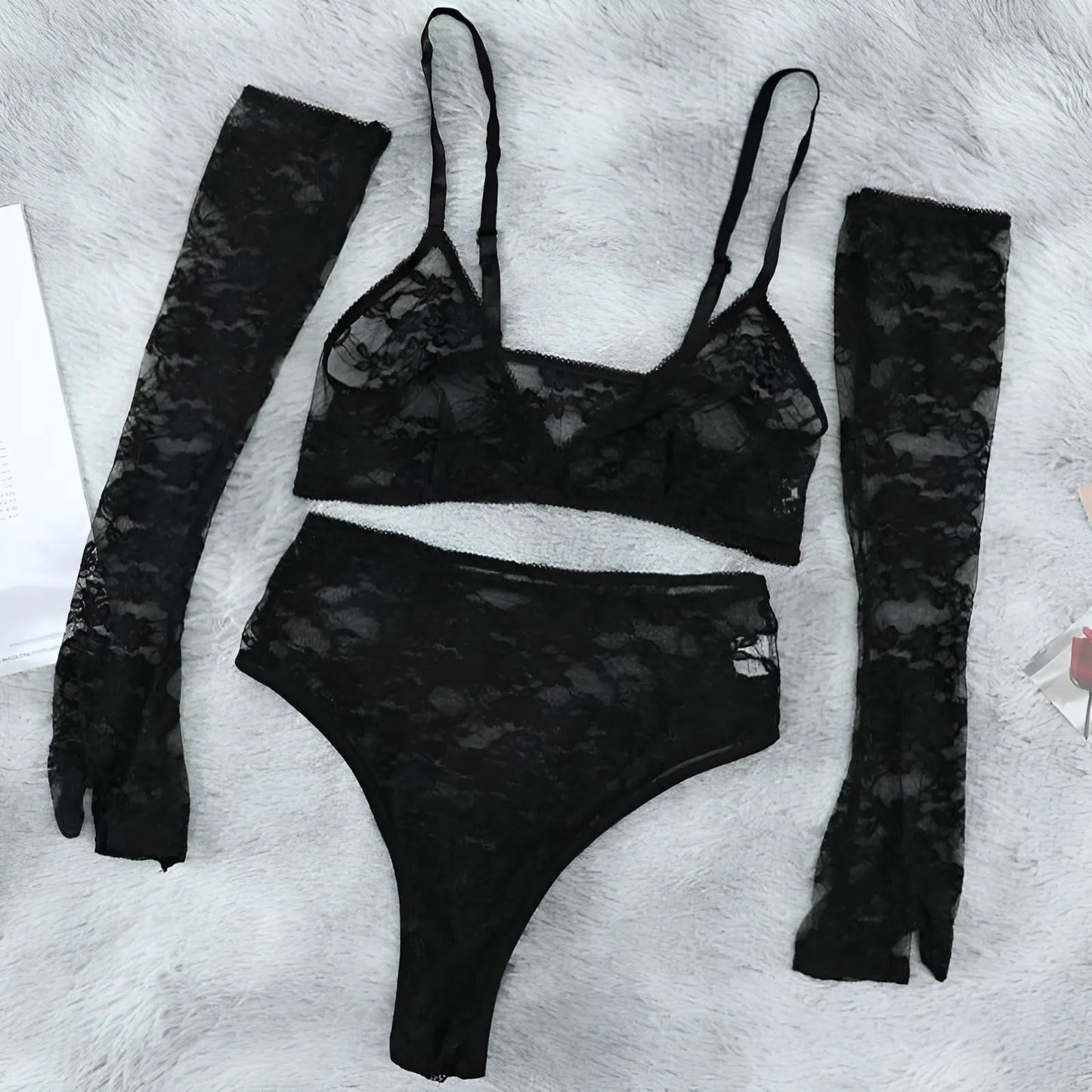 Noir Ensemble de lingerie en dentelle
