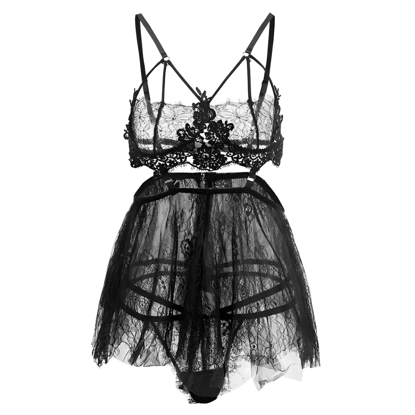 Noir Ensemble de lingerie en dentelle