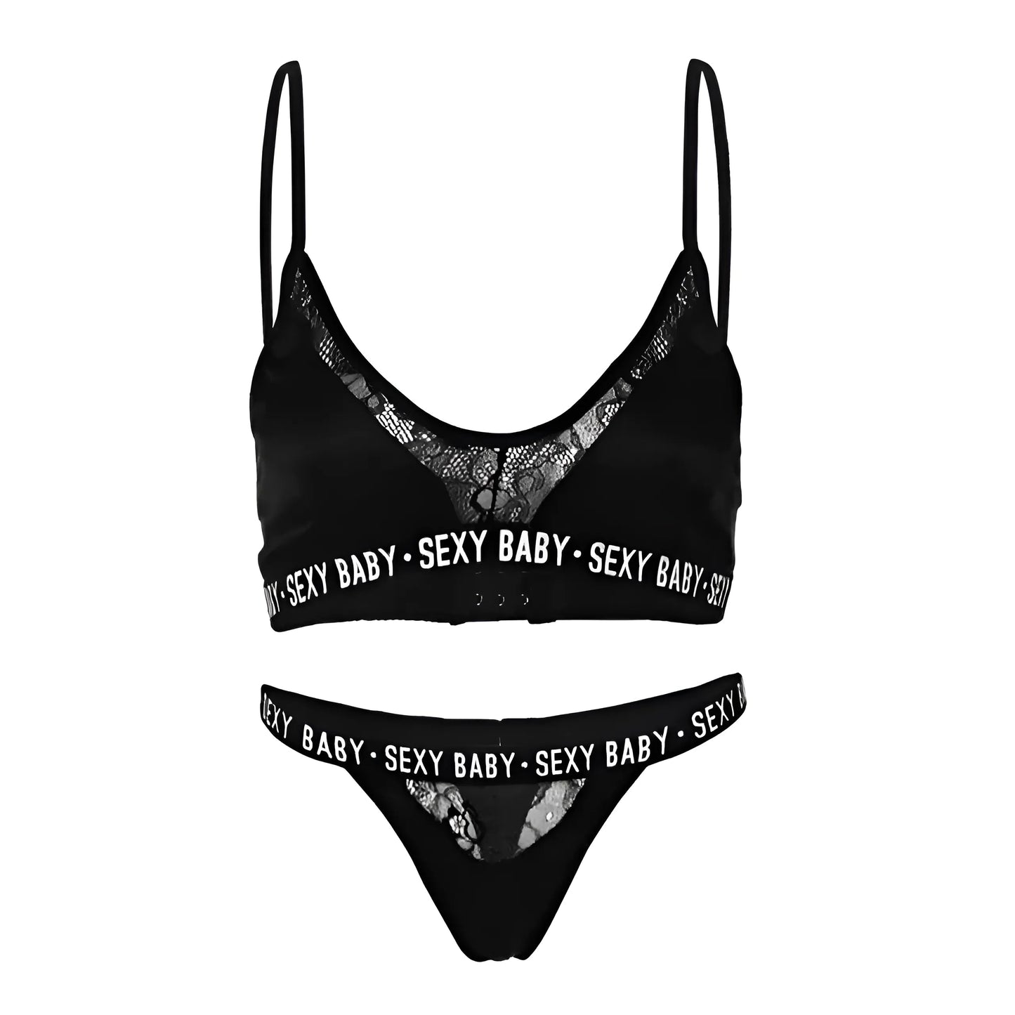 Noir Ensemble de lingerie en dentelle - BEBE SEXY