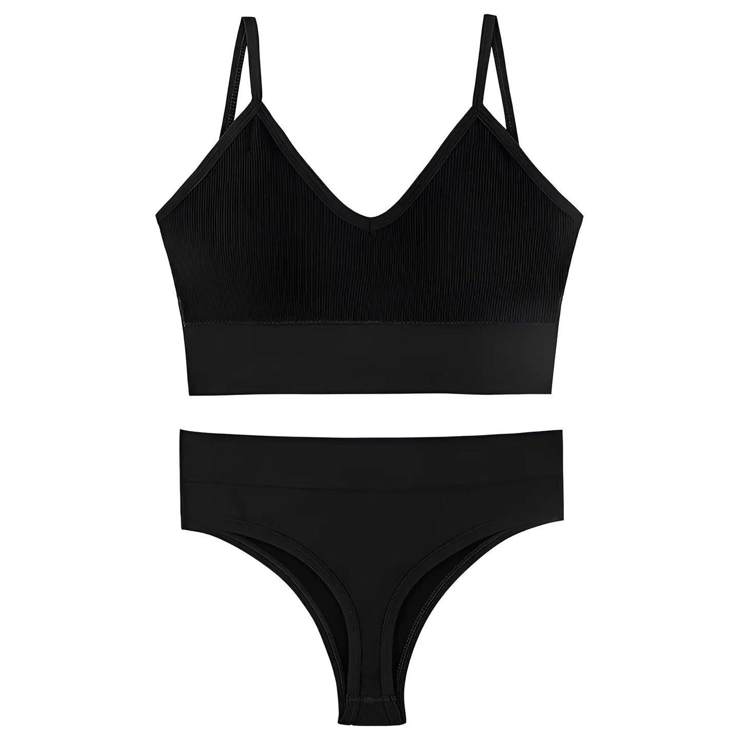 Noir Ensemble de lingerie sans couture