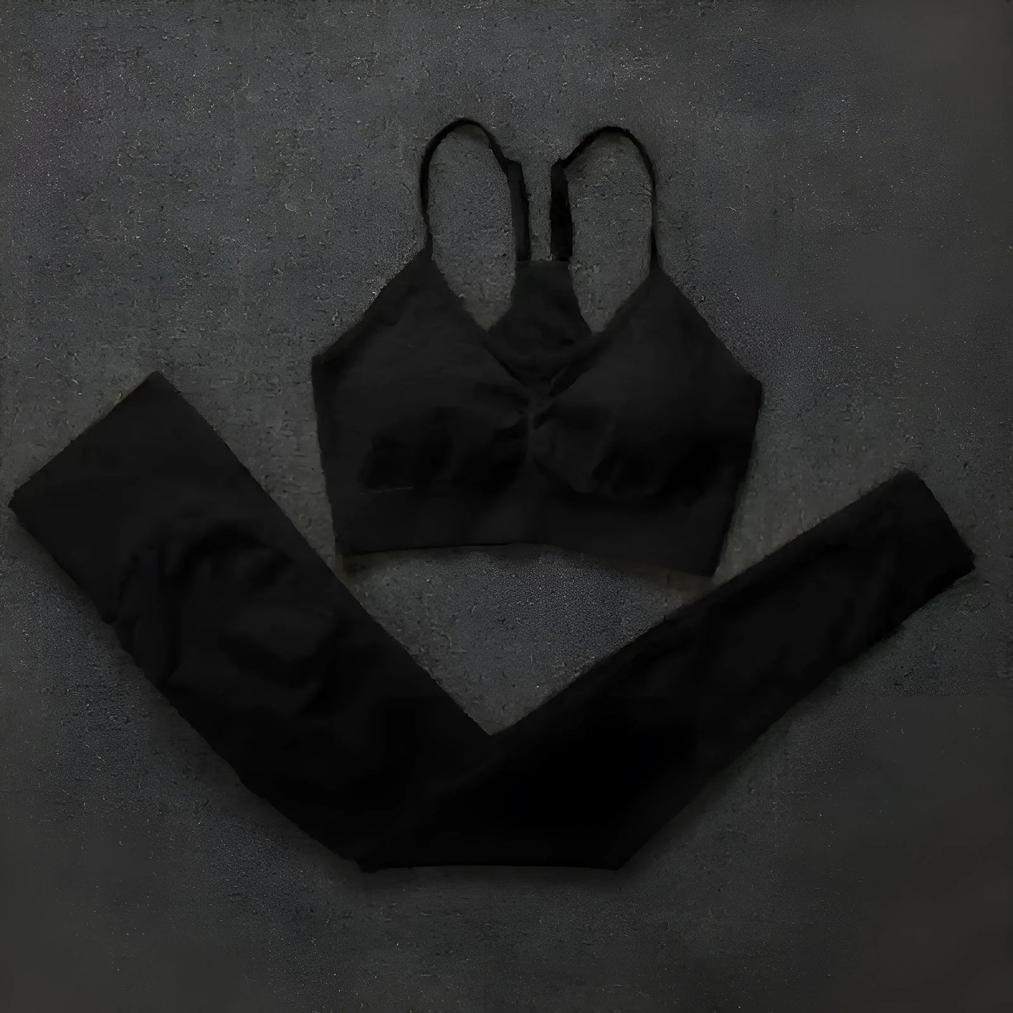 Noir Ensemble de sport à bretelles fines