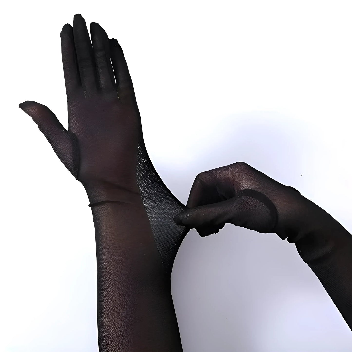 Noir Gants transparents longs