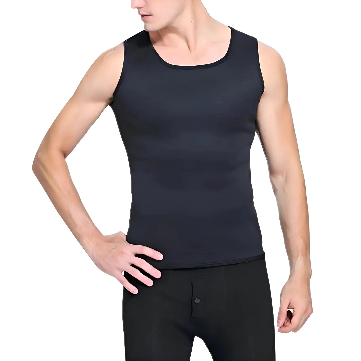 Noir Gilet amincissant pour hommes