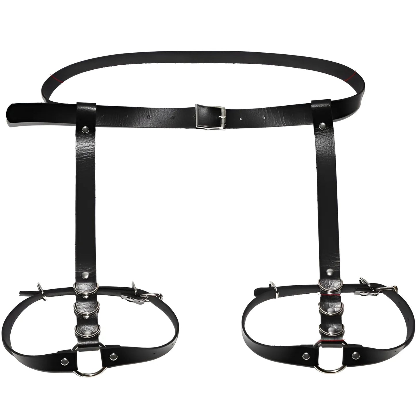 Noir Harnais en cuir avec sangle de cuisse