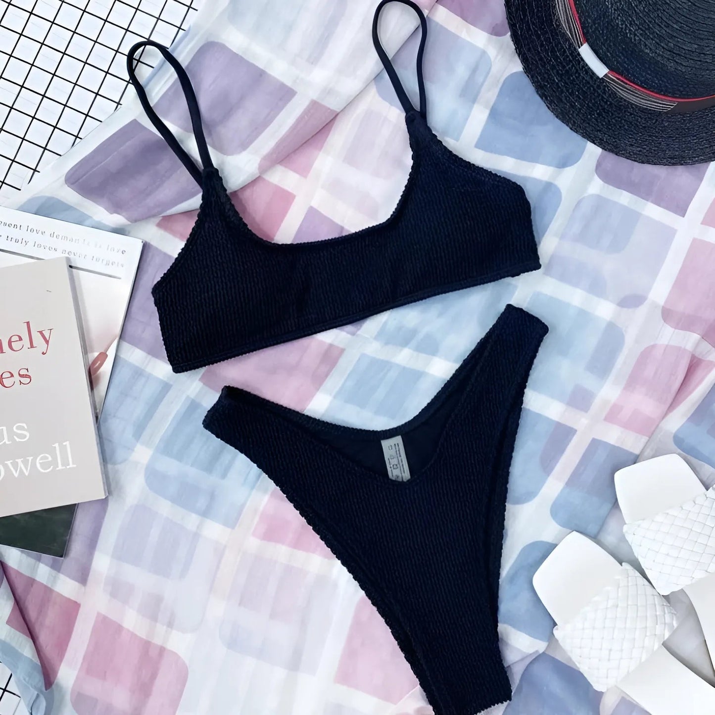 Noir Maillot de bain classique deux pièces