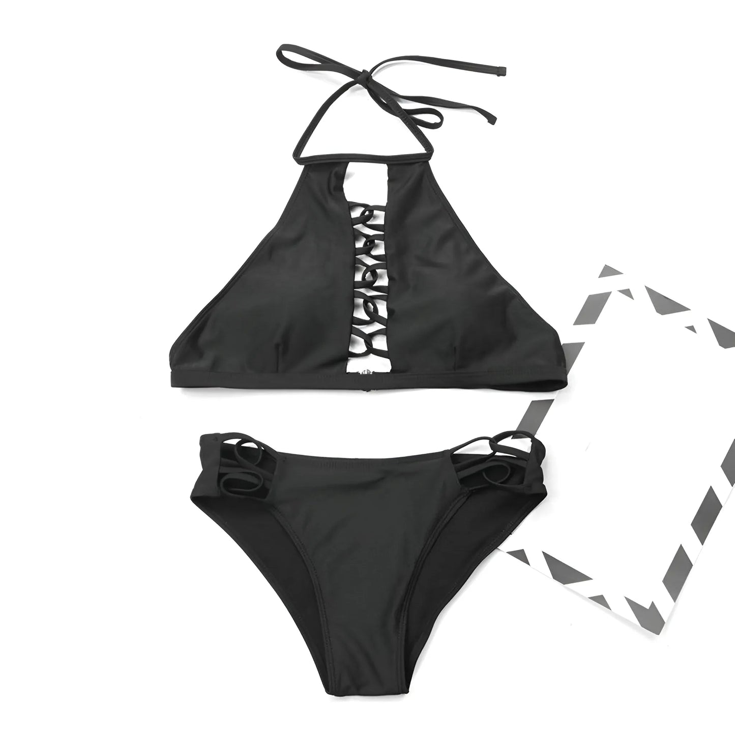 Noir Maillot de bain deux pièces