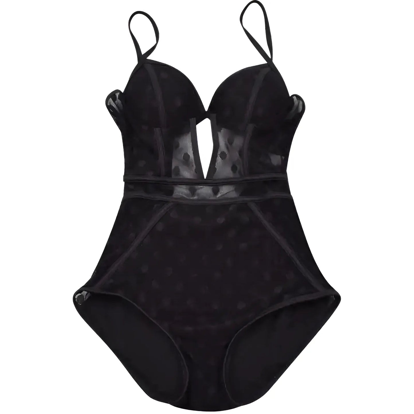 Noir Maillot de bain une pièce avec découpe sous la poitrine