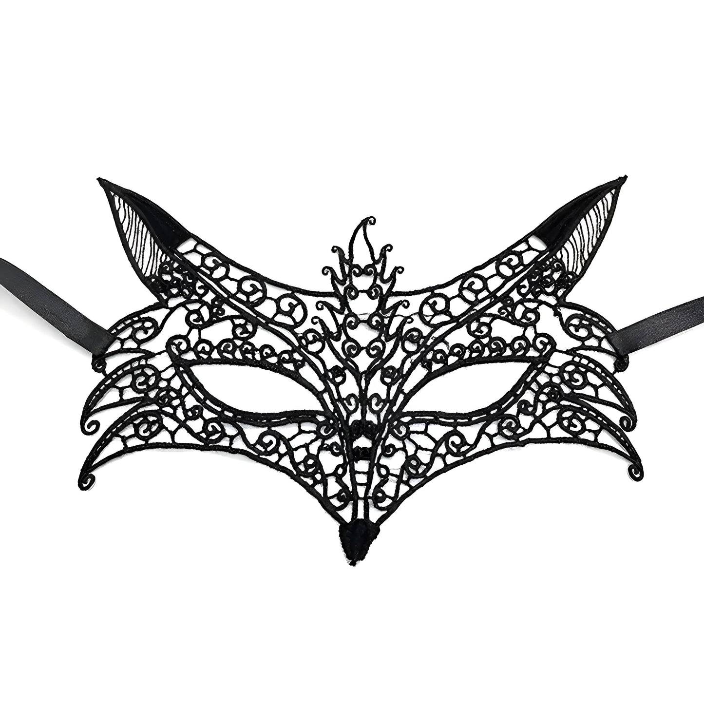 Noir Masque de renard en dentelle