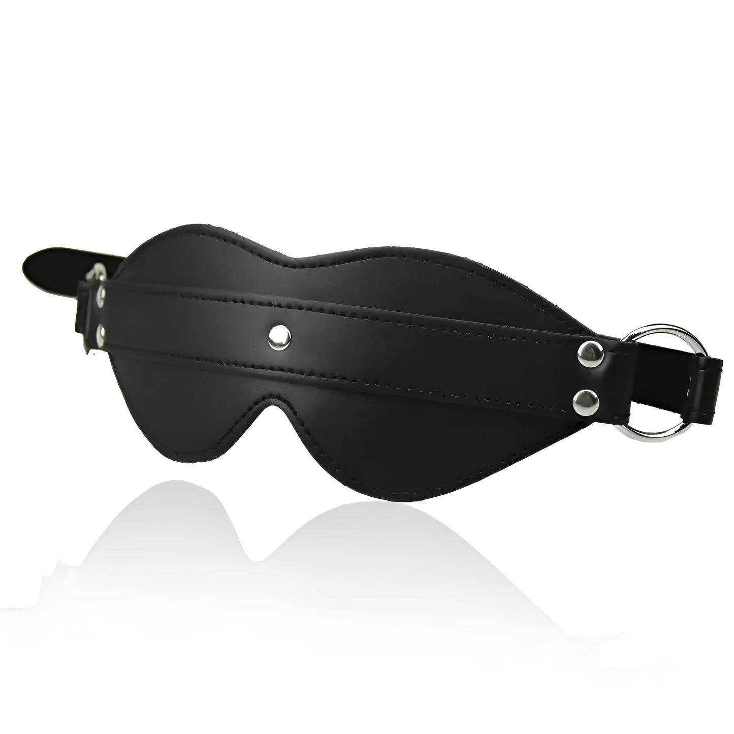 Noir Masque en cuir pour les yeux