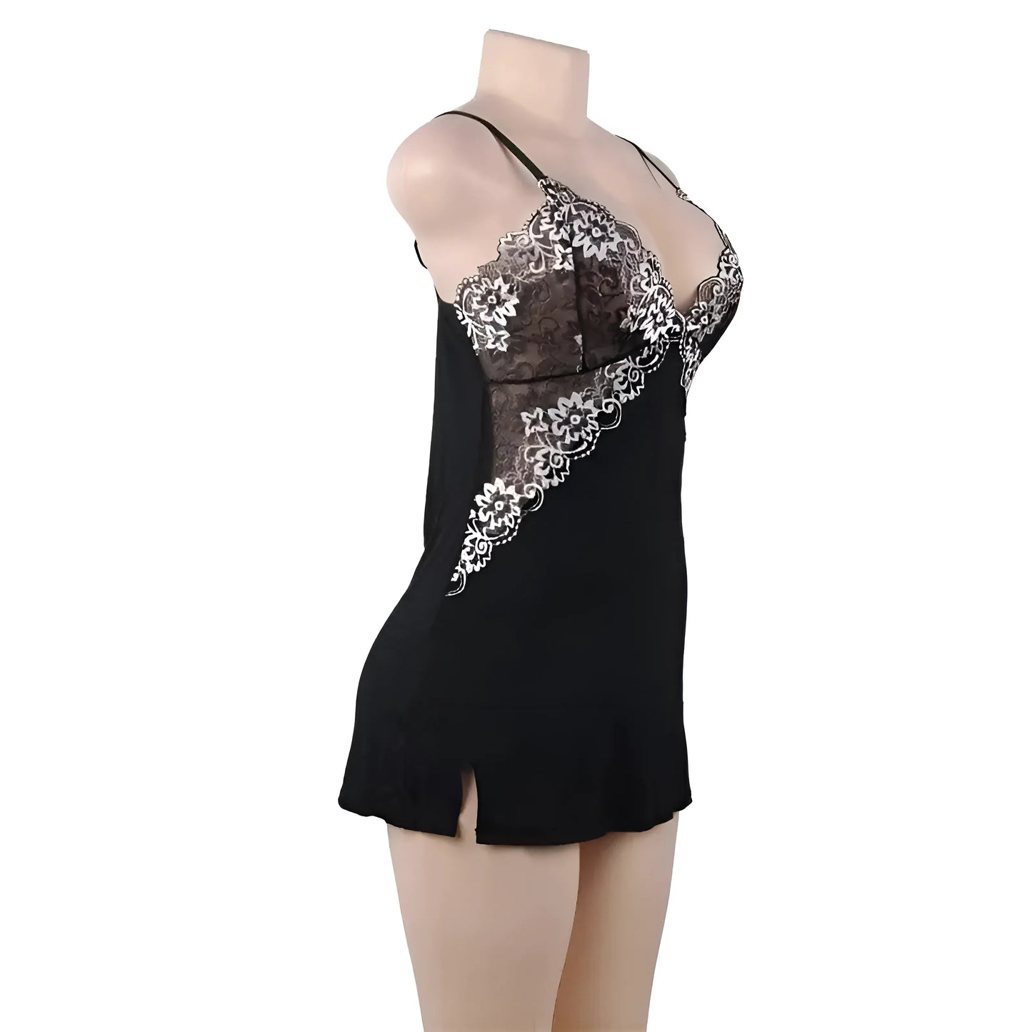 Noir Nuisette florale en grandes tailles