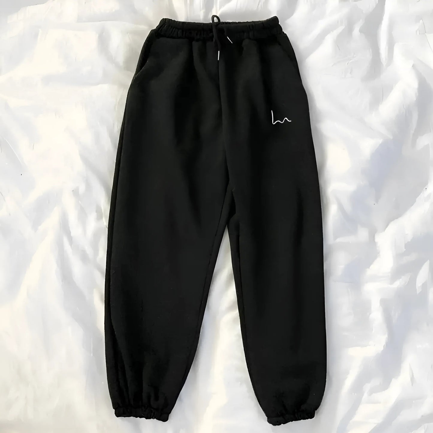 Noir Pantalons de survêtement simples