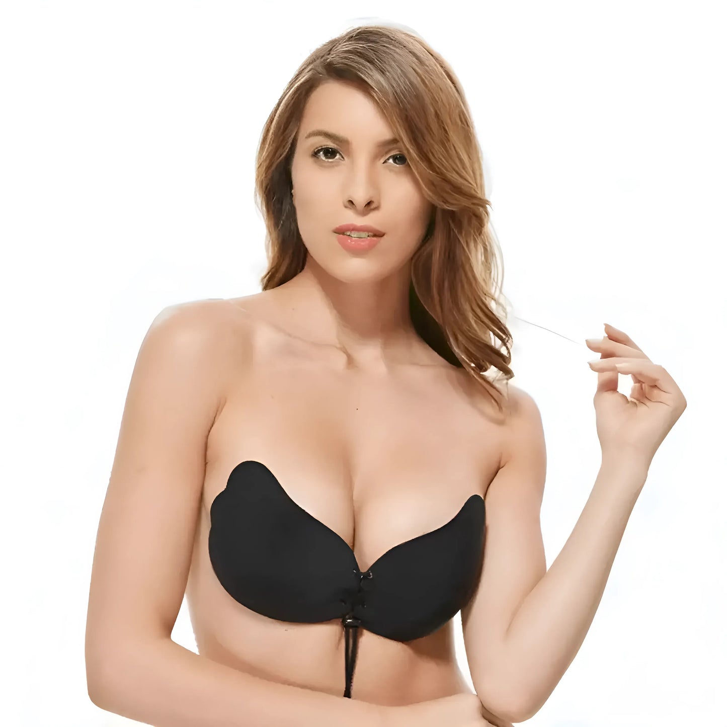 Noir Papillon autocollant sur soutien-gorge avec cordon de tirage