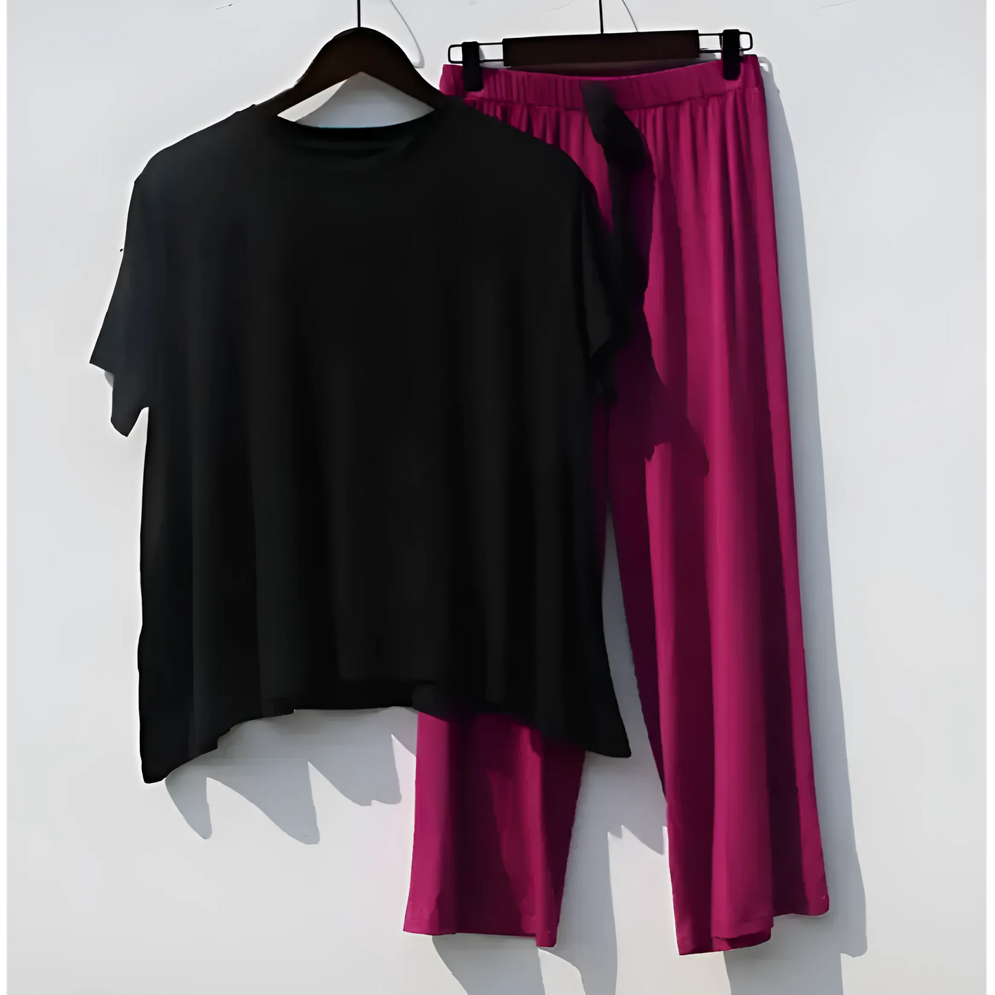 Noir Pyjamas pour femmes avec pantalons longs
