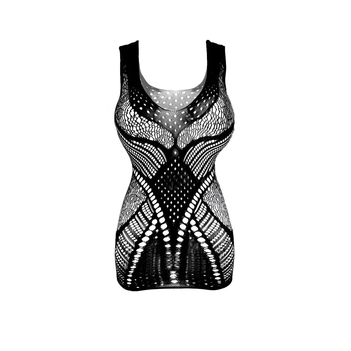 Noir Robe en bodystocking élastique