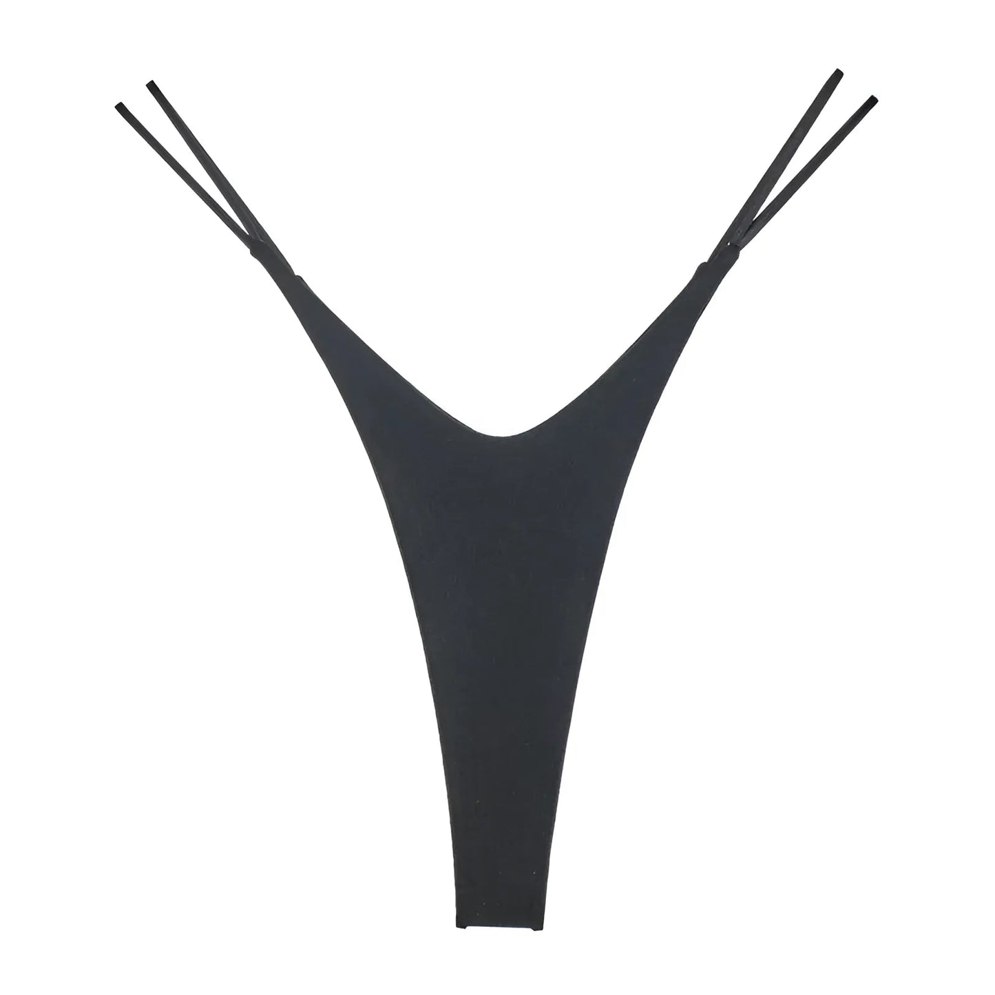 Noir Robe rayée à col en V
