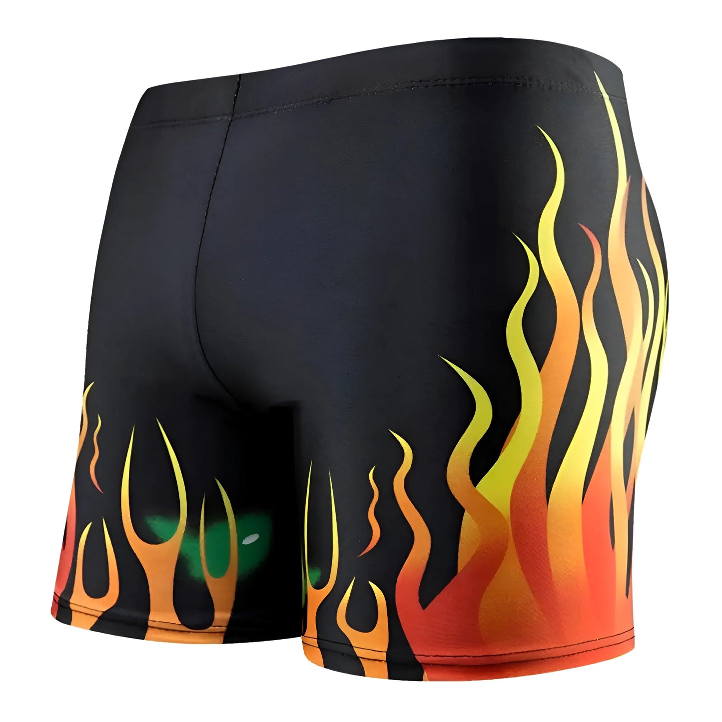 Noir Shorts de bain pour hommes avec design de flammes