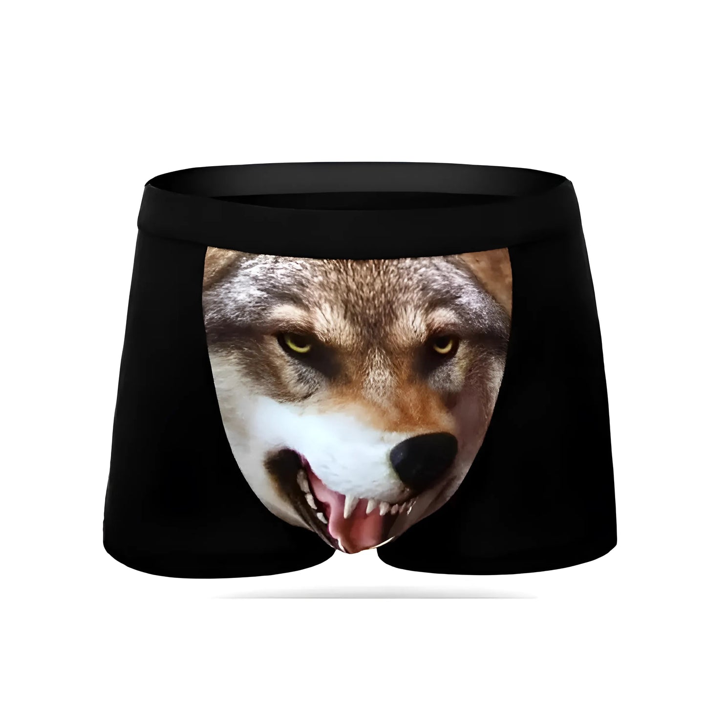 Noir Shorts de boxeur pour hommes avec design de loup