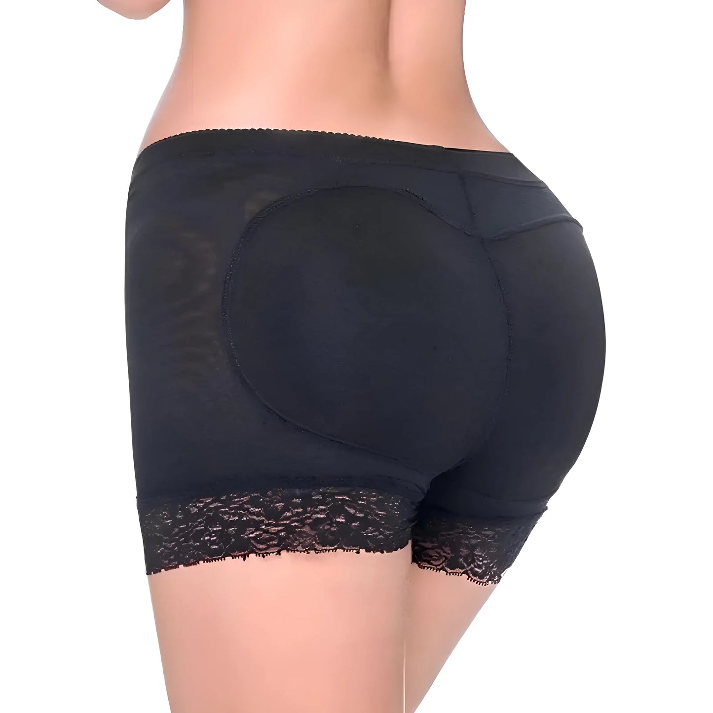 Noir Shorts de mise en forme avec dentelle