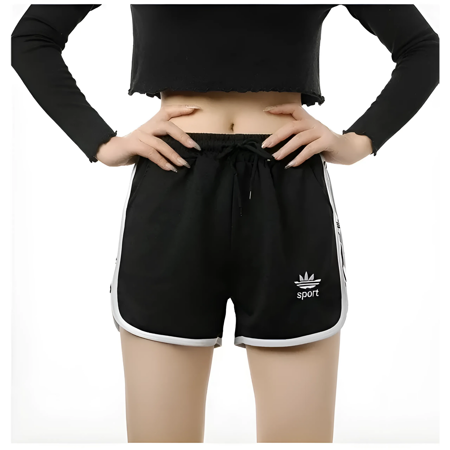 Noir Shorts de sport classiques
