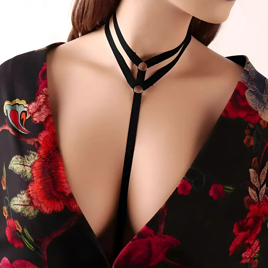 Noir Soutien-gorge avec collier