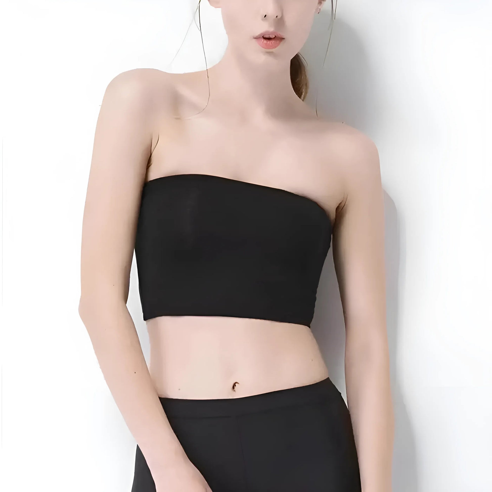 Noir Soutien-gorge bandeau universel avec design taille basse
