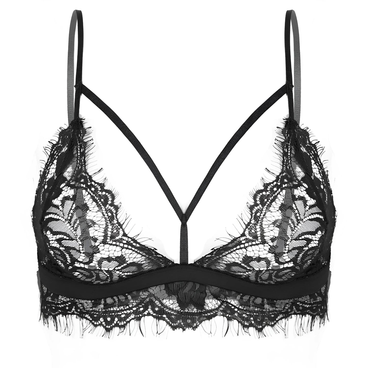 Noir Soutien-gorge en dentelle avec bretelles