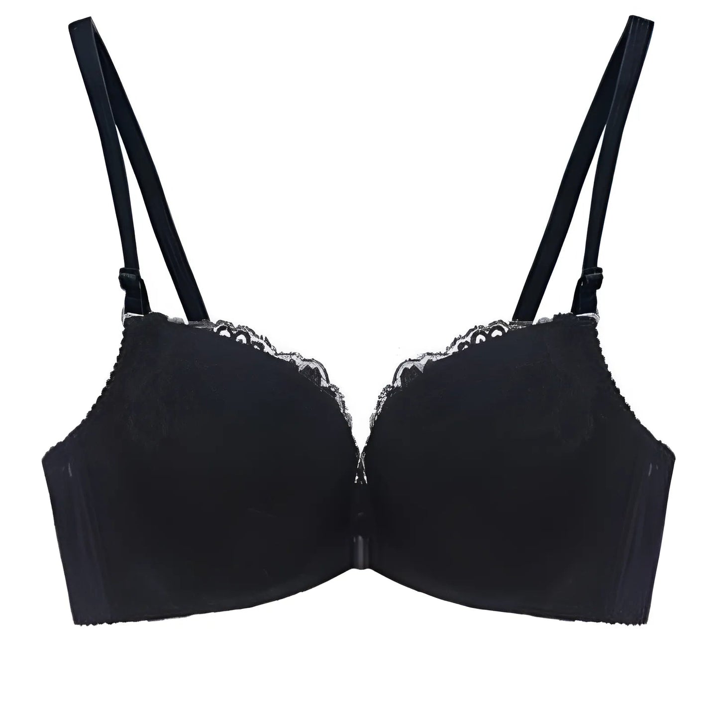Noir Soutien-gorge push-up à fermeture en dentelle