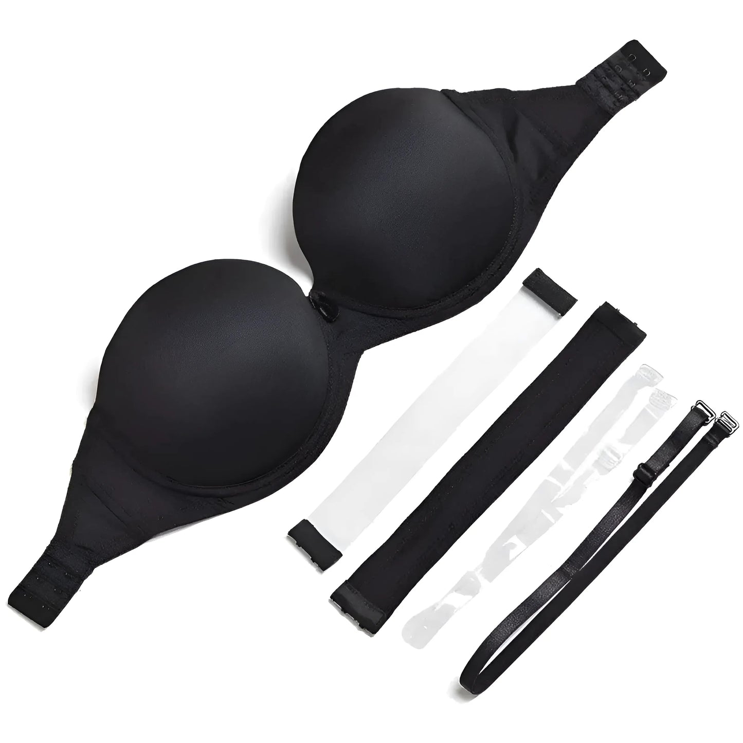 Noir Soutien-gorge push-up avec bretelles et fermetures amovibles
