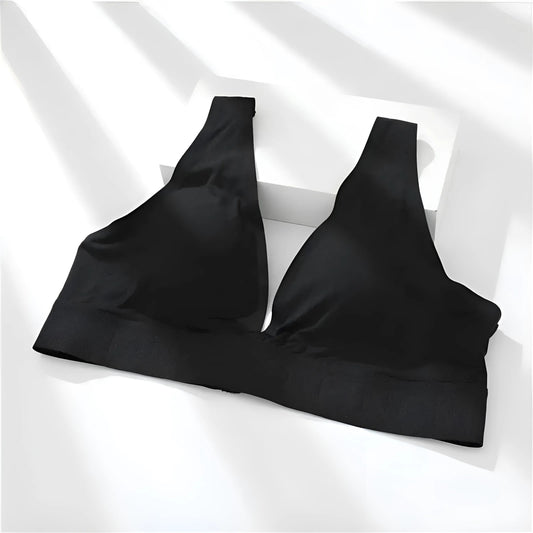 Noir Soutien-gorge V décolleté lisse