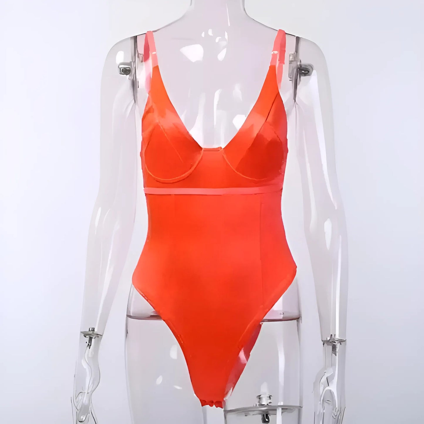 Orange Body scintillant avec décolleté en V profond