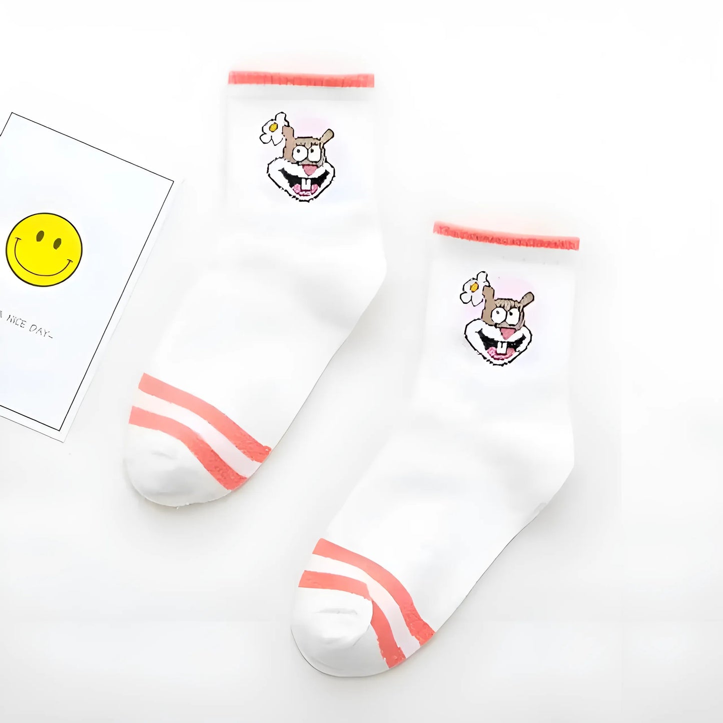 Orange Chaussettes de cheville SpongeBob SquarePants avec des personnages de dessin animé