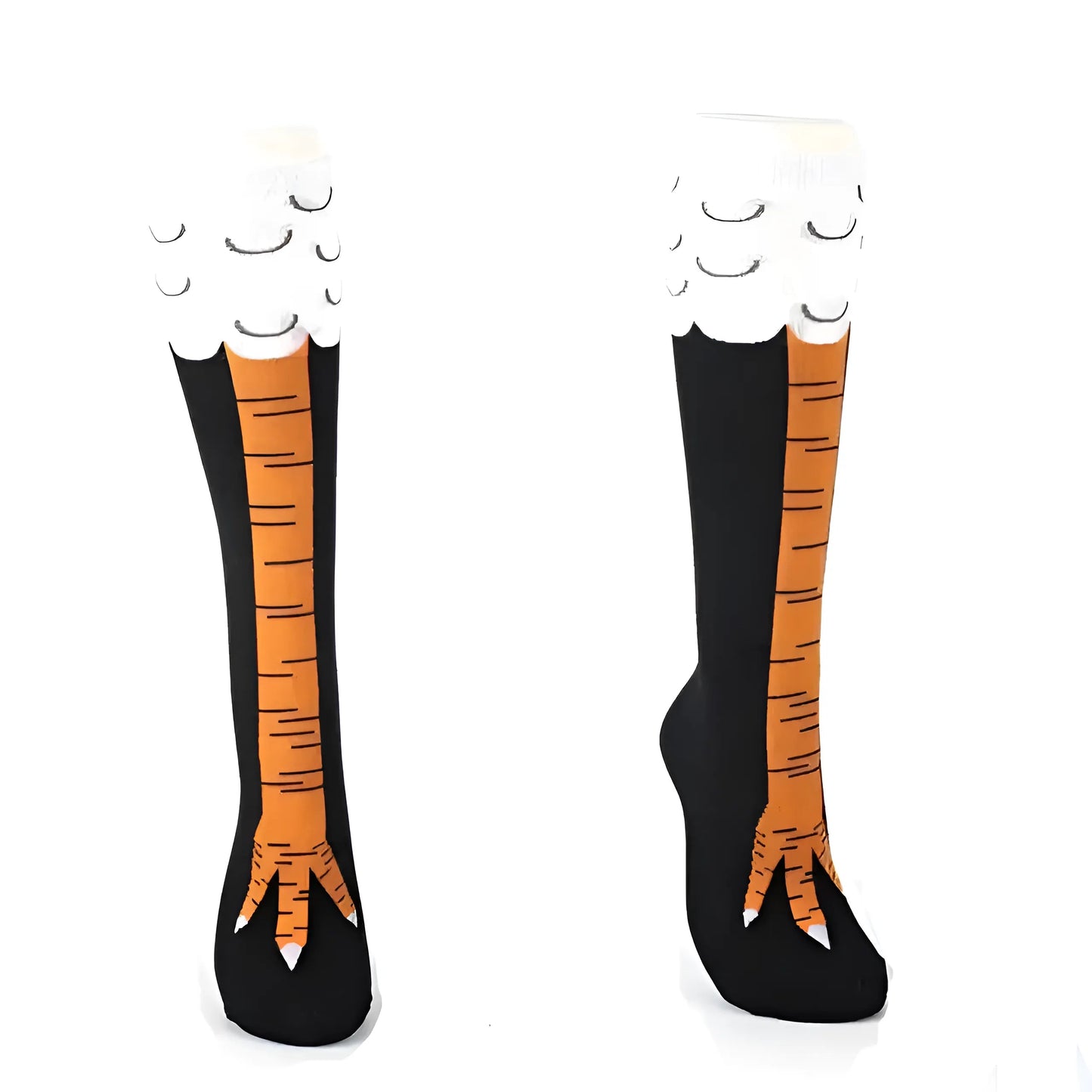 Orange Chaussettes longues à motifs colorés