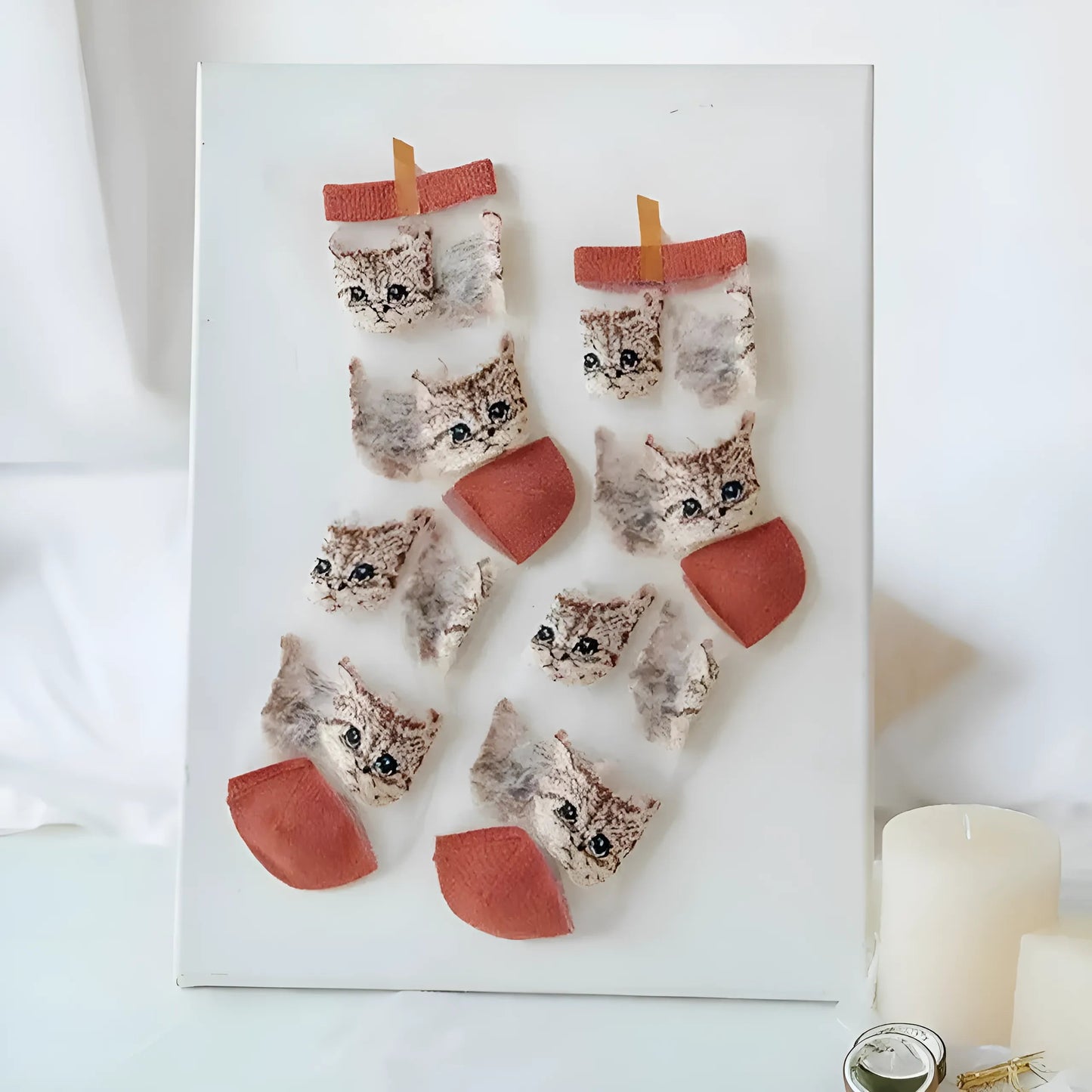 Orange Chaussettes longues transparentes pour chats