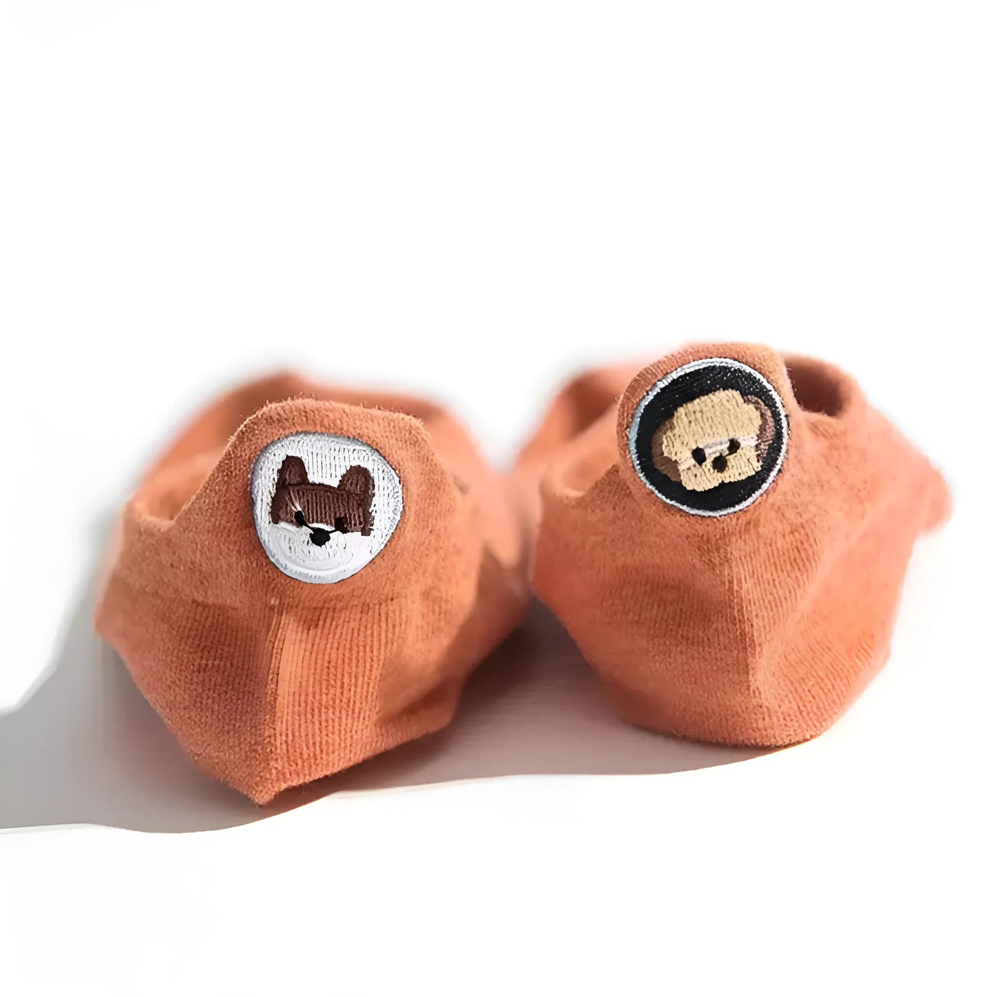 Orange Chaussettes pour femmes avec talon allongé